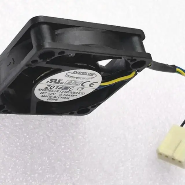 Alt view image 2 of 3 - For Everflow 4010 4cm 40mm Pwm Fan R124010sh (2) 12V 0.14a 4-Wire Pulse Speed Control Cpu Cooler