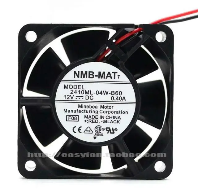 Alt view image 3 of 3 - 60mm Case Fan For 2410ML-04W-B60 6025 60*60*25mm 0.40A 6CM 12V Dual Ball Cooling Fan