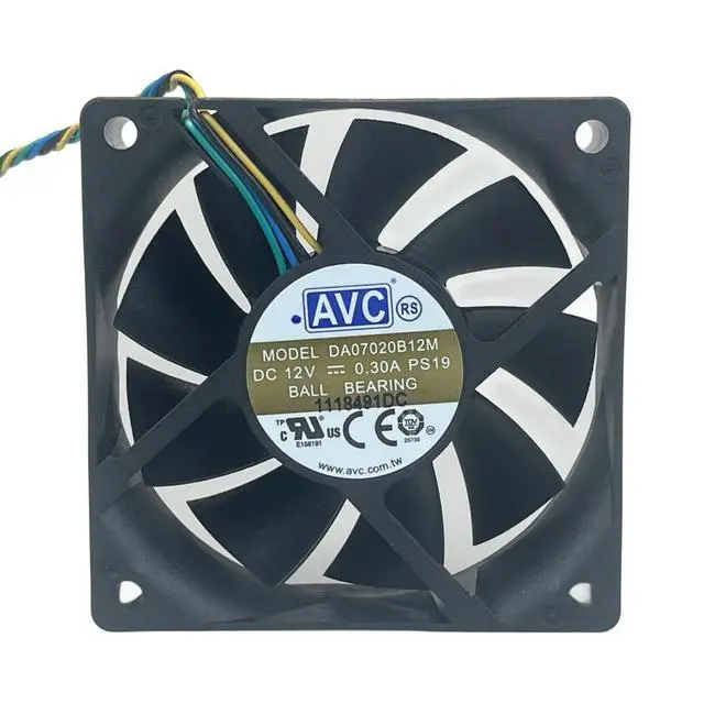 Alt view image 3 of 3 - 70mm Cpu Cooler Mute Fan AVC DA07020B12M DC 12V CPU 4-wire PWM Dual Ball Bearing 70X70X20mm 4Pin