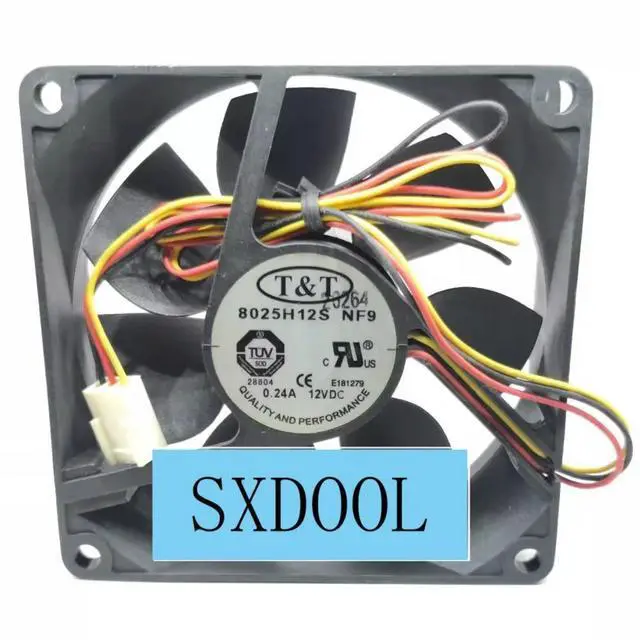 Alt view image 2 of 2 - 1PCS 80mm 8cm Case Fan for T&T 8025H12S 8025 12V 0.24A 3-wire CPI Ultra Silent Chassis Cooling