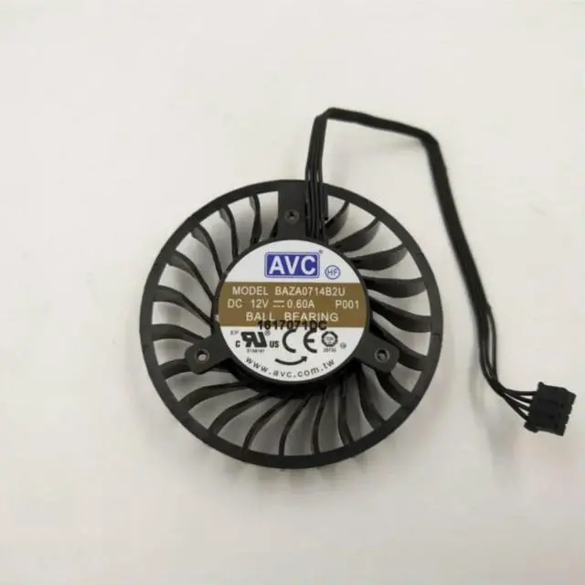 Alt view image 3 of 3 - AVC BAZA0714B2U For P4000 M4000 Graphics Card Fan P001 P002
