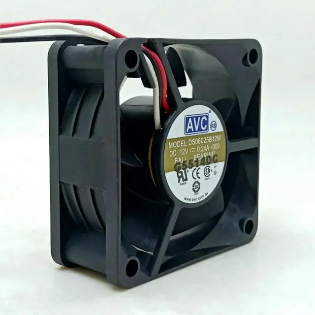 Alt view image 3 of 3 - 60mm PC Case Cooling Fan for AVC DS06025B12M 6025 Dual Ball Bearing DC 12v 0.24A 6cm 3-Pin Computer CPU Axial