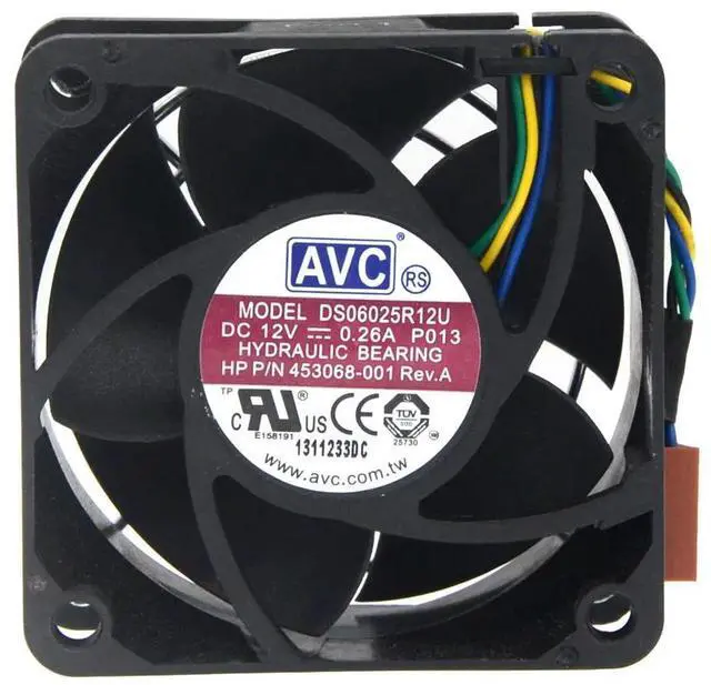 Alt view image 2 of 2 - 1pcs DS06025R12U For AVC DC 12V 0.26A 4-wire 4-pin connector 60mm 60x60x25mm Server Square Cooling fans