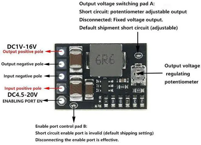 Main image of Mini DC-DC power supply step-down module with enable 10W 4.5V-20V to 1-16V12V9V5V3.3V 2A