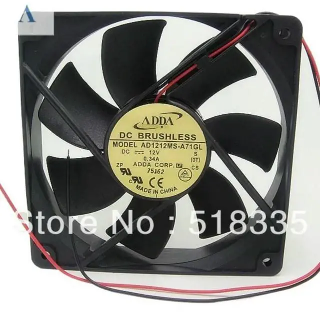 Main image of 1pcs 120mm 12V Cooling Fan FOR ADDA 1 AD1212MS-A71GL 12025 12CM DC 0. 34A Mute Chassis Cooler