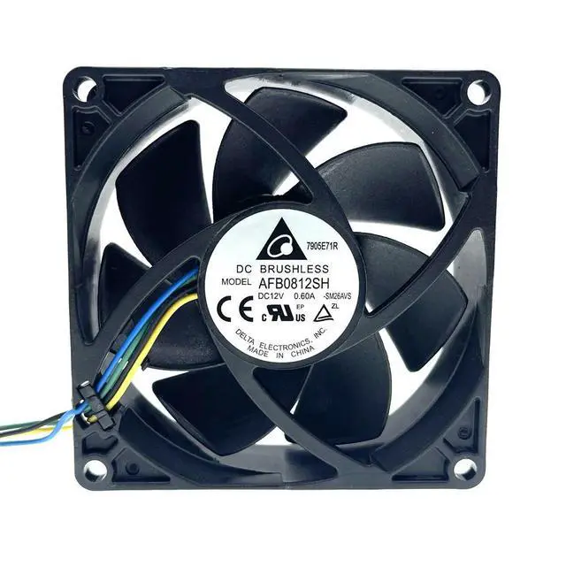 Alt view image 2 of 3 - AFB0812SH 80mm 4Pin PWM Case CPU Cooling Fan for Delta 00XD158 8025 80X80X25mm DC 12V 4500RPM High Speed CFM Cooler