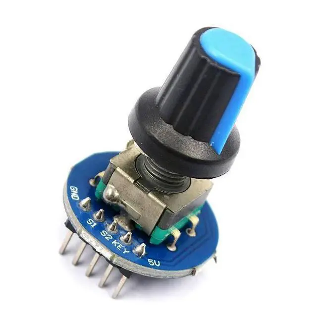 Alt view image 3 of 3 - Rotary Encoder Module for Brick Sensor Development Round Audio Rotating Potentiometer Knob Cap EC11 With Switch