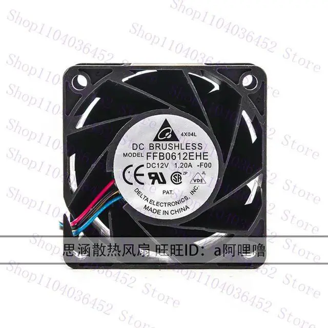 Alt view image 2 of 2 - -for Delta Electronics FFB0612EHE F00 DC 12V 1.2A 60x60x38mm 4-Wire Server Cooling Fan