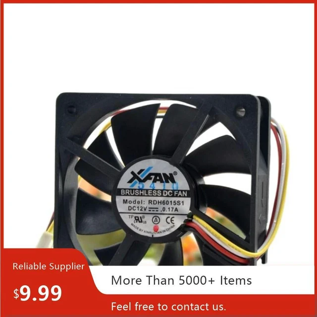 Main image of RDH6015S1 For XFAN 6015 12V 0.17A 4-Pin PWM Temp Control Case Fan 60x60x15mm Dual Ball Bearing