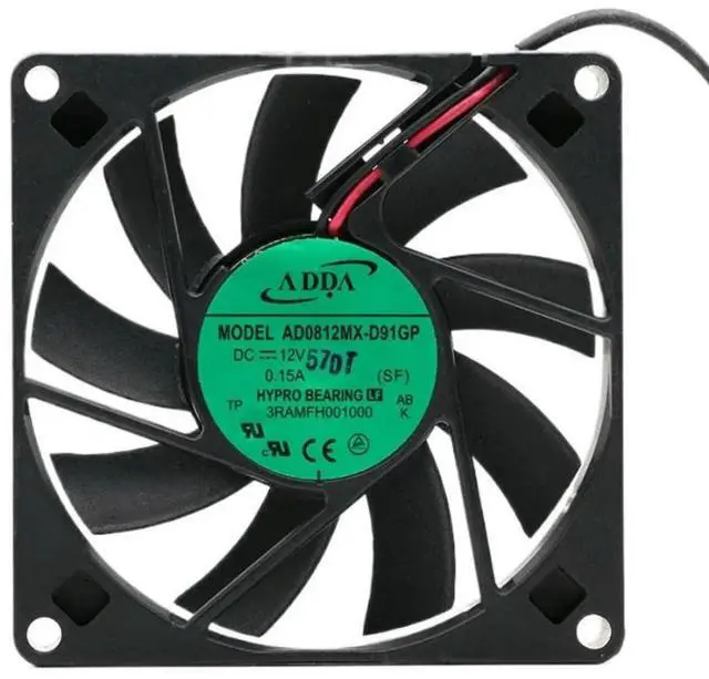 Main image of FOR ADDA AD0812MX-D91GP 8015 12V 0.15A 2 wire ultra thin slim silent quiet Case cooling Fan