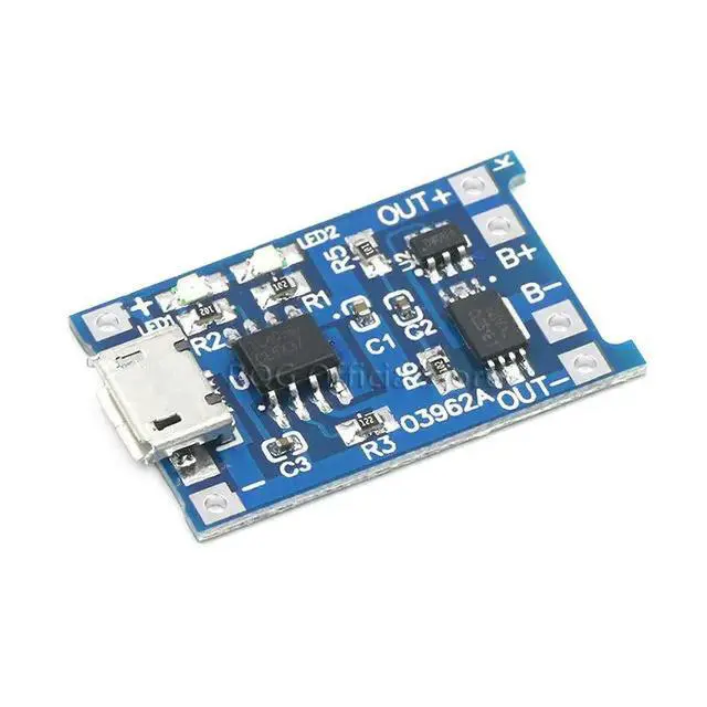 Alt view image 3 of 3 - 5 pcs Micro USB 5V 1A TP4056 Lithium Charger Module Charging Board With Protection Dual Functions 1A Li-ion