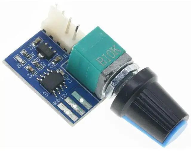 Alt view image 2 of 3 - Fan governor PWM speed controller 12V single channel 4 pin low power mute for computer case fans