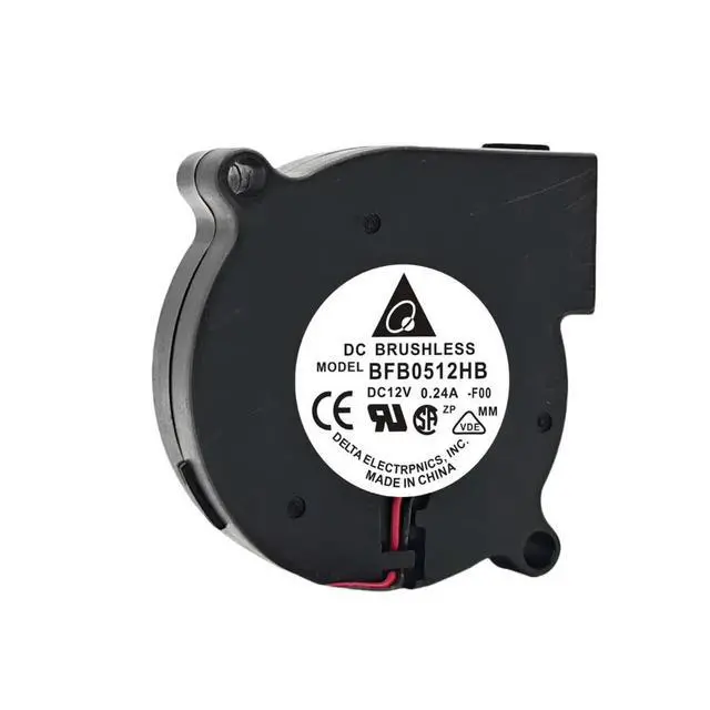 Alt view image 2 of 3 - Delta BFB0512HB 12V 0.24A Blower Fan - 50x50x15mm, 11866RPM Centrifugal Turbo Fan, 2.88W for Industrial Cooling