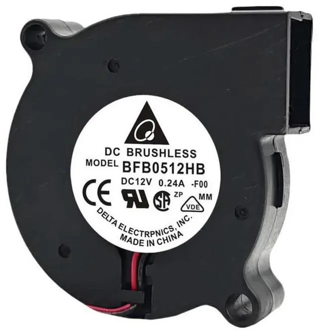 Main image of Delta BFB0512HB 12V 0.24A Blower Fan - 50x50x15mm, 11866RPM Centrifugal Turbo Fan, 2.88W for Industrial Cooling