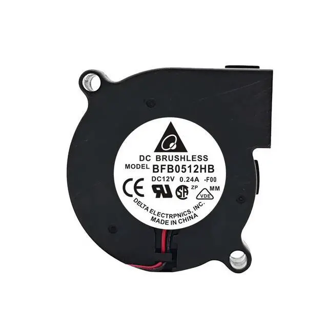 Alt view image 3 of 3 - Delta BFB0512HB 12V 0.24A Blower Fan - 50x50x15mm, 11866RPM Centrifugal Turbo Fan, 2.88W for Industrial Cooling
