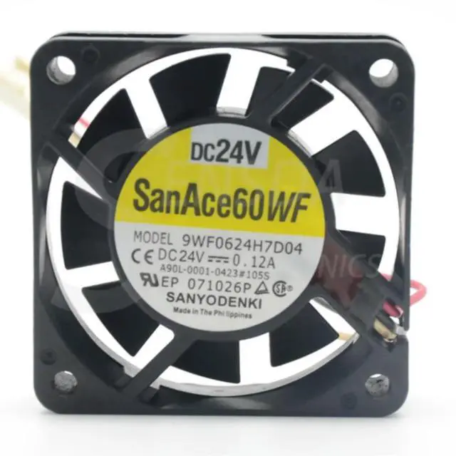 Alt view image 2 of 3 - For Sanyo 9WF0624H7D04 A90L-0001-0423#105S 24V 0.12A 6015 60mm 6cm cooling fan