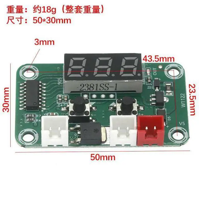 Alt view image 2 of 3 - 462D XH-W1122 Miniature Digital Temperature Control Board With LED Display Temperature Control Switches Thermostat 12-24V