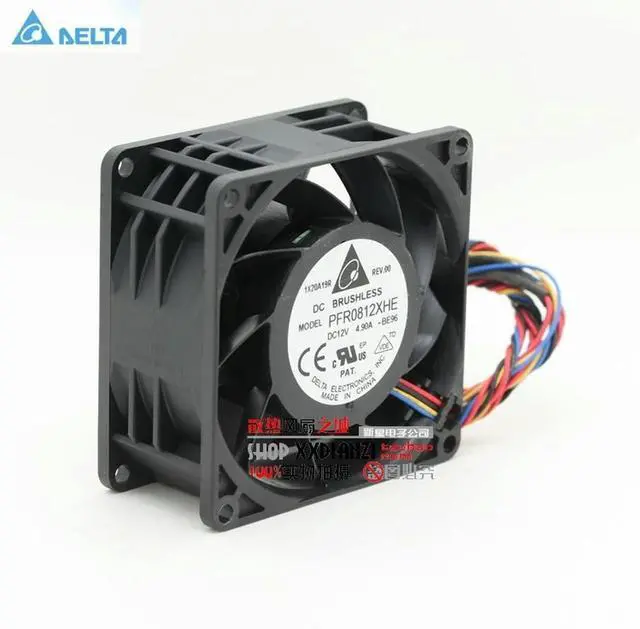 Main image of 12v Ball Bearing Fan for delta 8038 dc12v 8cm Super Car Booster High Speed Violent Fan 4.9A PFR0812XHE 13000RPM 80*80*38mm