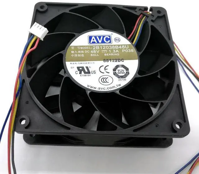 Alt view image 3 of 3 - 120mm 48V Cooling Fan 12cm For AVC 2B12038B48U DC48v 1.30a 120x120x38MM 12cm 4Lines Inverter Cooling fan