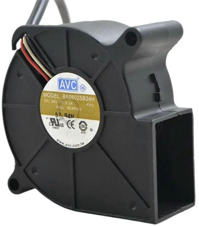 Alt view image 3 of 3 - For AVC BA06025B24H 6025 Turbo Blower Fan 24V 0.3A Dual Ball Bearing Centrifugal Cooler 60x60x25mm