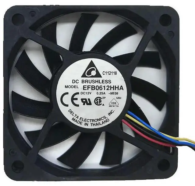 Alt view image 3 of 3 - 60mm X 10mm Fan for Delta EFB0612HHA 12V Slim 60mm PWM Fan for CPU Cooling 4-Pin