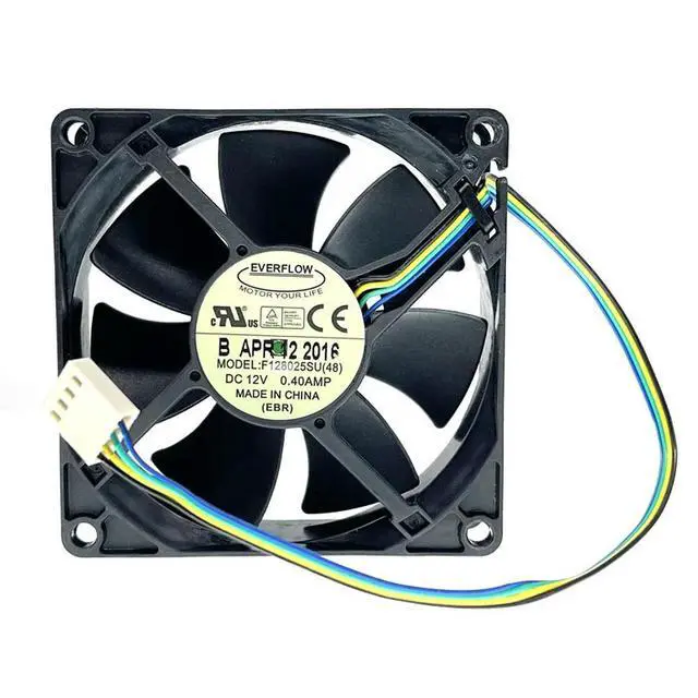 Alt view image 2 of 3 - 80mm 8cm 8025 PWM Computer PC CPU Cooling Fan,Everflow F128025SU (48) 80X80X25mm DC12V 0.40A 4400RPM High Speed Cooler