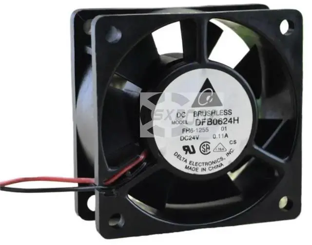 Alt view image 2 of 3 - 6cm DC24V Axial Fan for Delta DFB0624H 60mm DC 24V Cooling Fan, 0.11A, Double Ball Bearing, 6025 Inverter