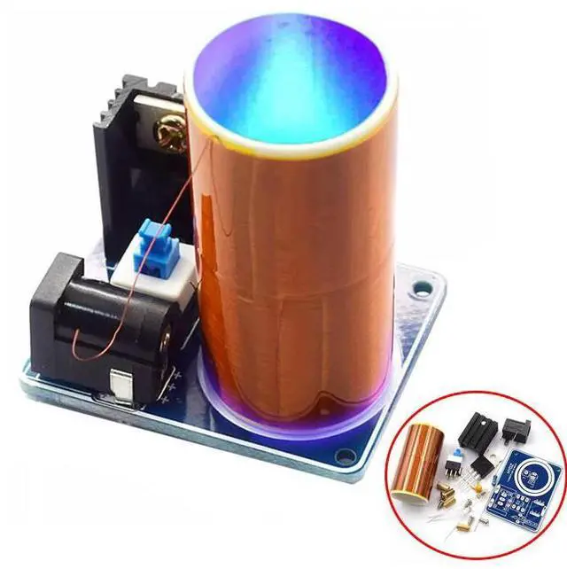 Alt view image 2 of 3 - BD243 Mini Tesla Coil Kit Magic Props DIY Parts Empty Lights Technology Diy Electronics BD243C