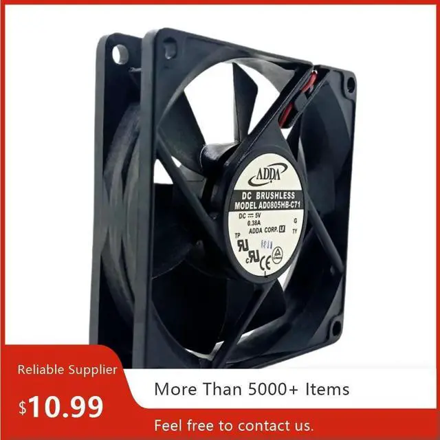 Alt view image 2 of 3 - 5V 80mm X 25mm Fan for ADDA Double Ball Bearing AD0805HB-C71 PC, USB & Industrial Control Applications