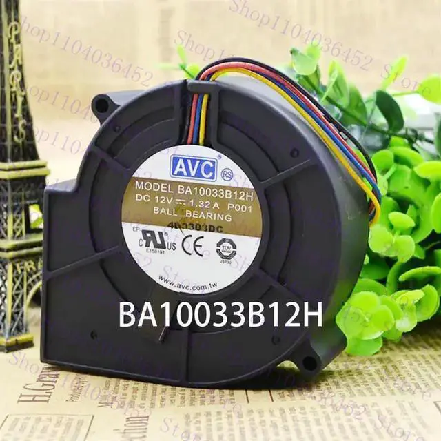 Alt view image 3 of 3 - for AVC radiator 97*97*33MM BA10033B12H 12VDC 1.32A 4-wires Silent Case cooling fan