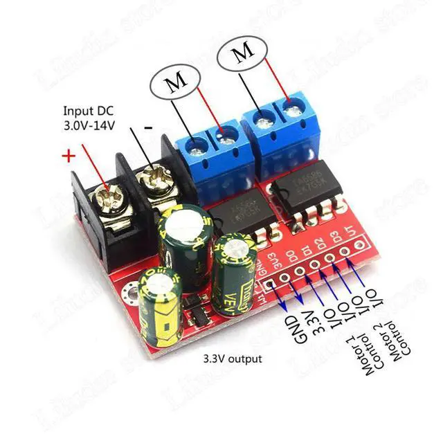 Alt view image 3 of 3 - H Bridge Remote Control 5A 3V-14V Dual DC Motor Drive Module Voltage Reverse PWM Speed Regulation Double Super L298N 5AD