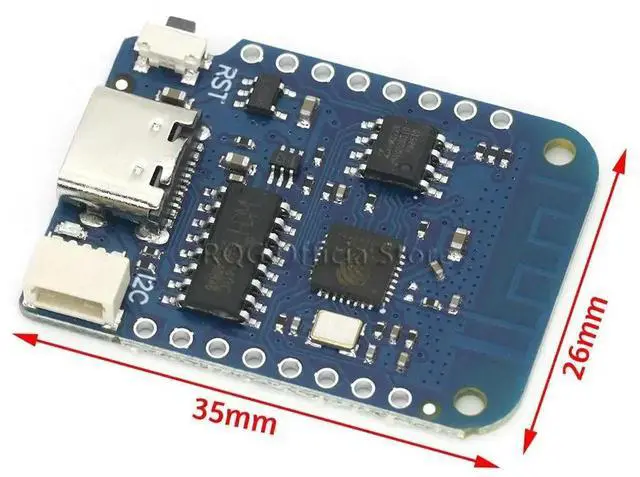 Alt view image 2 of 3 - WEMOS D1 Mini V4.0.0 TYPE-C USB Internet of Things Board based ESP8266 4MB MicroPython Nodemcu Compatible
