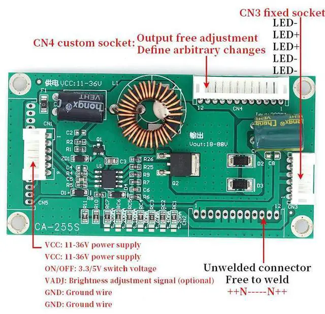 Alt view image 2 of 3 - CA-255S 10-48 Inch LED LCD TV Backlight Constant Current Board CA-255 Universal Boost Driver Inverter Board Step Up Power Module