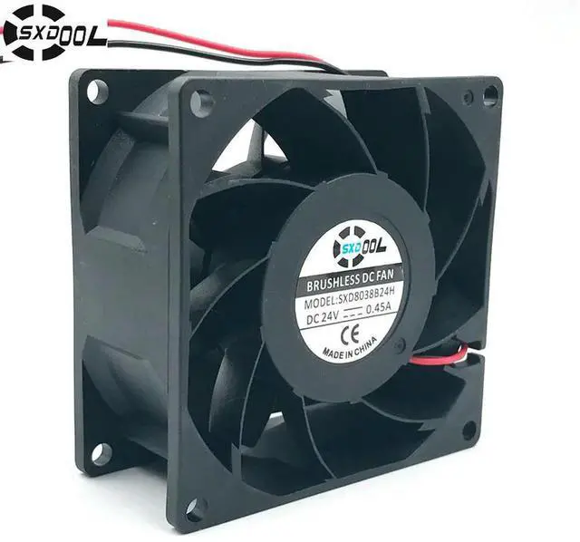 Main image of Fan 8038 DC 24v 80mm Cooling Fan Dual Ball Bearing 0.45A,High Speed CFM Air Flow,80X80X38mm,for Server Inverter Case Cooler