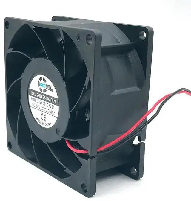 Alt view image 3 of 3 - Fan 8038 DC 24v 80mm Cooling Fan Dual Ball Bearing 0.45A,High Speed CFM Air Flow,80X80X38mm,for Server Inverter Case Cooler