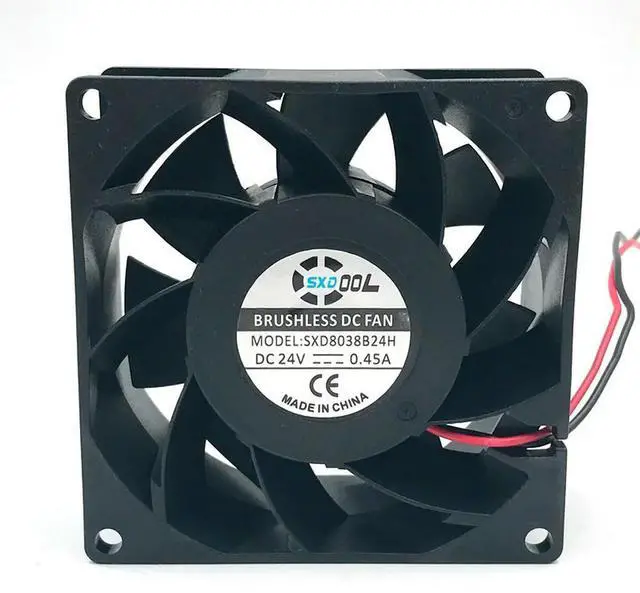 Alt view image 2 of 3 - Fan 8038 DC 24v 80mm Cooling Fan Dual Ball Bearing 0.45A,High Speed CFM Air Flow,80X80X38mm,for Server Inverter Case Cooler