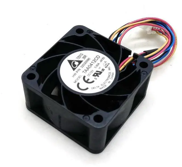 Alt view image 2 of 3 - 2pcs 40mm fan For Delta TAA0412CD 4cm 4020 DC 12V 0.60a 4-wire PWM temperature controlled 13000rpm high speed cooling fan