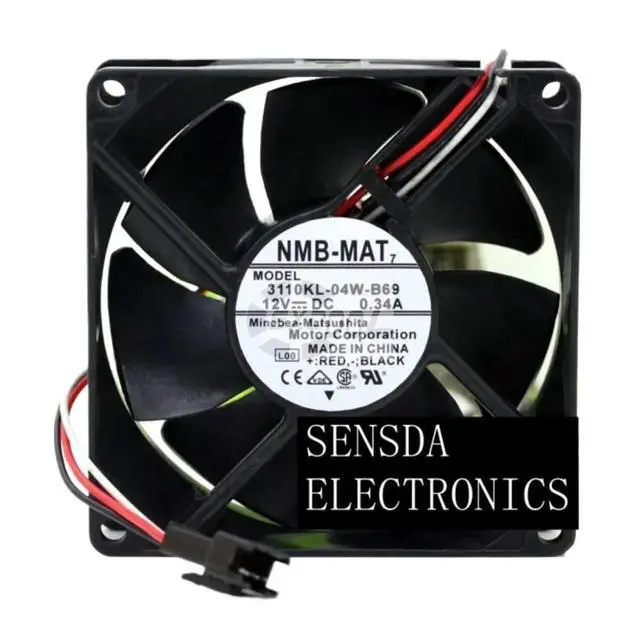 Alt view image 2 of 3 - 8cm Axial Case Fan For Servers/Inverters/CPU 3110KL-04W-B69 80mm 12V DC 42CFM 43dBA