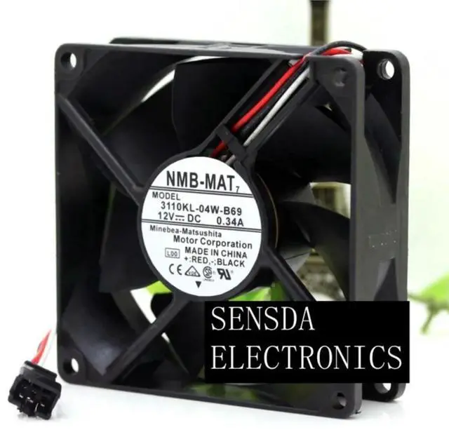 Alt view image 3 of 3 - 8cm Axial Case Fan For Servers/Inverters/CPU 3110KL-04W-B69 80mm 12V DC 42CFM 43dBA
