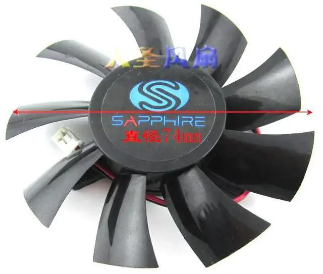 Alt view image 2 of 2 - For ARX FS1280-A1842C DC 12V Diameter 75mm C.T.C 40mm 2-Wire Server Frameless Video Card Fan