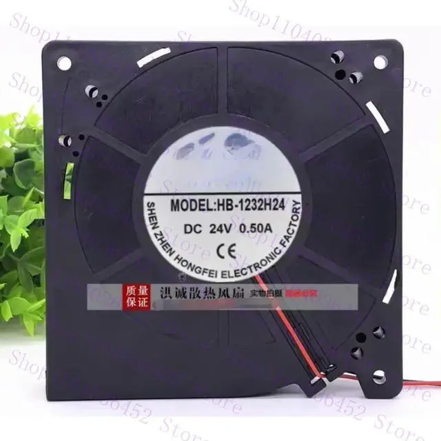 Main image of for HONGFEI HB-1232H24 DC 24V 0.50A 120x120x32mm 2-Wire Server Cooling Fan