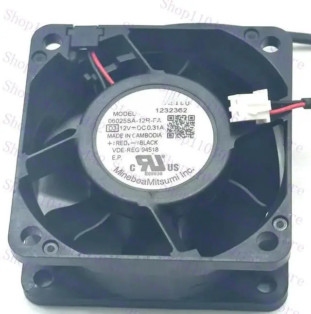 Main image of for 06025SA-12R-FA DC 12V 0.31A 60x60x25mm 2-Wire Server Cooling Fan