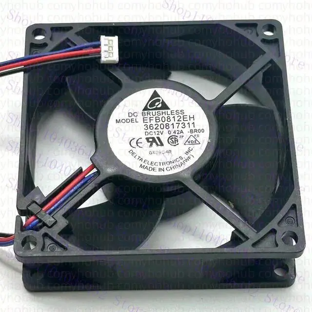 Alt view image 2 of 2 - for Delta Electronics EFB0812EH BR00 DC 12V 0.42A 80x80x25mm 3-Wire Cooling Fan