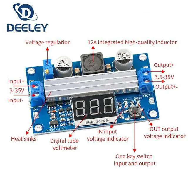 Main image of DC DC-DC 3~35V to 3.5~35V LTC1871 Booster step up Step-up module Converter Regulated Power Supply+VoltMeter