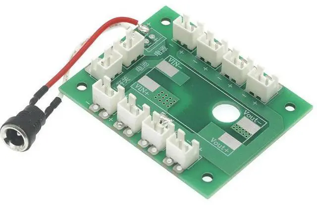 Main image of DC plug wire to 2 pinXH2.54 white terminal block one multi-power plug board parallel circuit board connection board