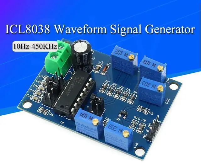 Main image of ICL8038 Waveform Signal Generator Sine Triangle Square Wave Module 10Hz-450KHz Medium and Low Frequency Signal Source 12V to 15V
