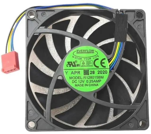 Main image of R128015BM 80mm 8cm PWM Mute Quiet Case Fan for EVERFLOW 8015 4-Wire Speed Regulation Dual Ball Bearing DC 12V 0.25A
