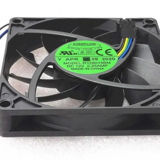 Alt view image 2 of 3 - R128015BM 80mm 8cm PWM Mute Quiet Case Fan for EVERFLOW 8015 4-Wire Speed Regulation Dual Ball Bearing DC 12V 0.25A