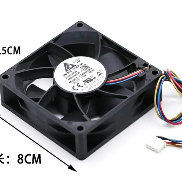Alt view image 3 of 3 - Delta ffb0812xh 8025 12V 2A 80mm 8cm high speed large air volume forced pressure cooling fan