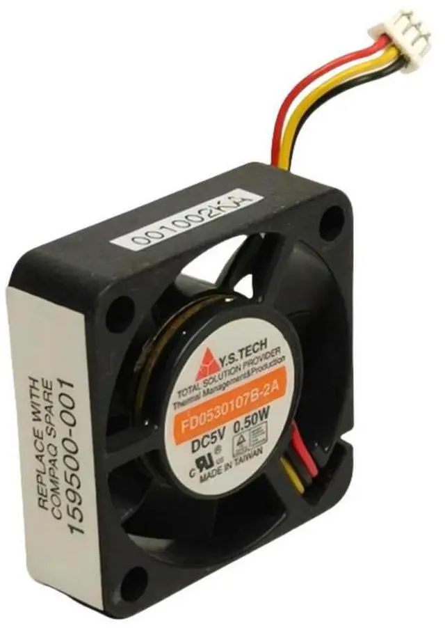Alt view image 3 of 3 - Y.S. TECH FD0530107B-2A 30x30x10mm Dual Ball Bearing Cooling Fan - 5V 0.1A 9200RPM for Laptop/Inverter
